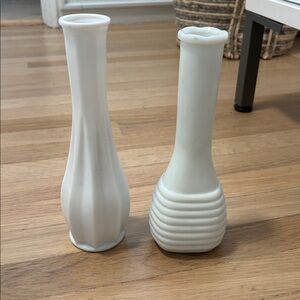 White Ceramic Vases/Candle Holder Set